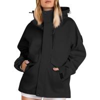 Chaqueta De Senderismo Ligera Para Mujer Color Sólido Manga Larga Suéter Con Capucha Impermeable Y Resistente Al Viento Ropa De Exterior - details 4