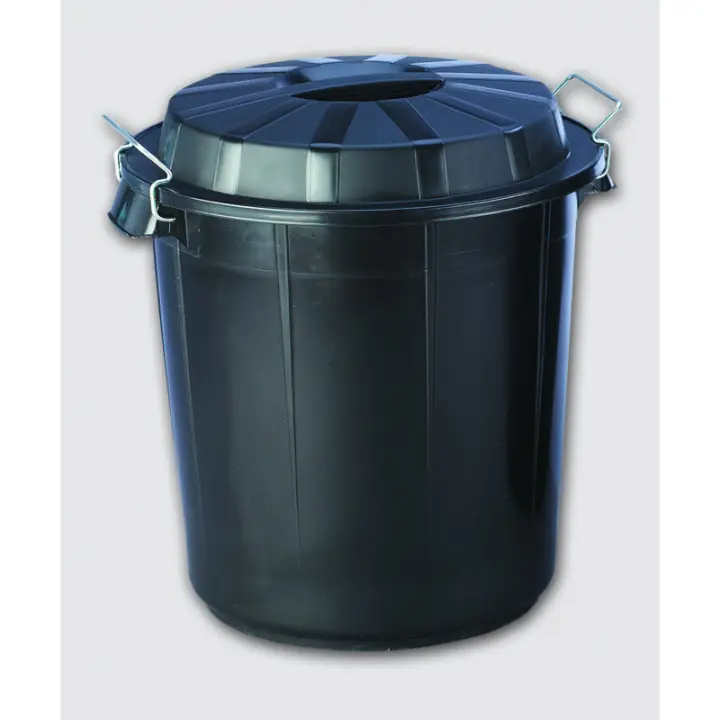 Cubo de basura industrial de 50 litros color negro F13250 DENOX- FAMESA - 1