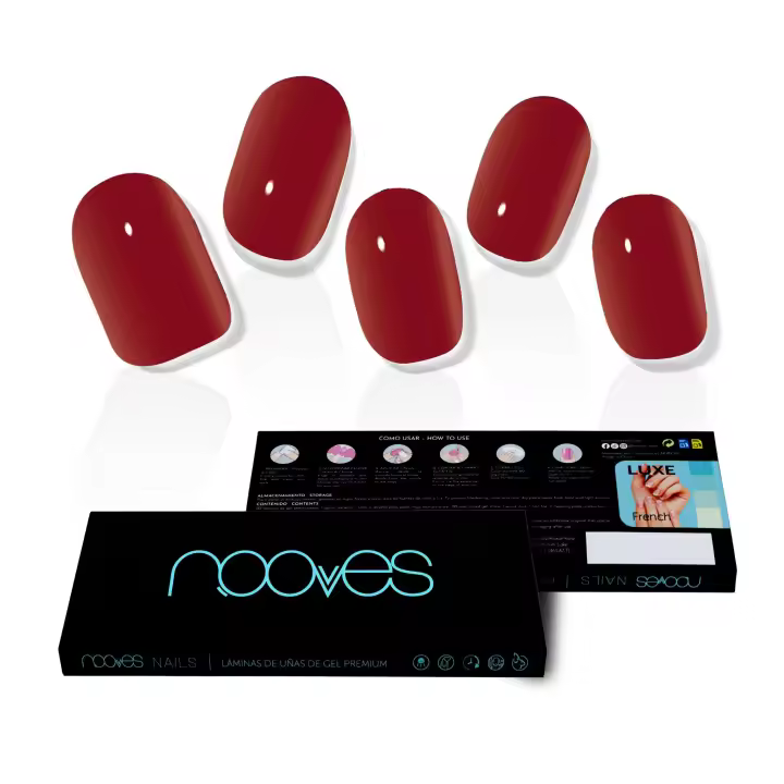 NOOVES NAILS Láminas de Uñas de Gel Precurado Premium - Midnight Rain - Rojo  Tiras De Uñas De Gel Semicurado Pegatinas Uñas Semipermanente en Gel Gel Nail stickers Uñas de gel Pegatinas - 1