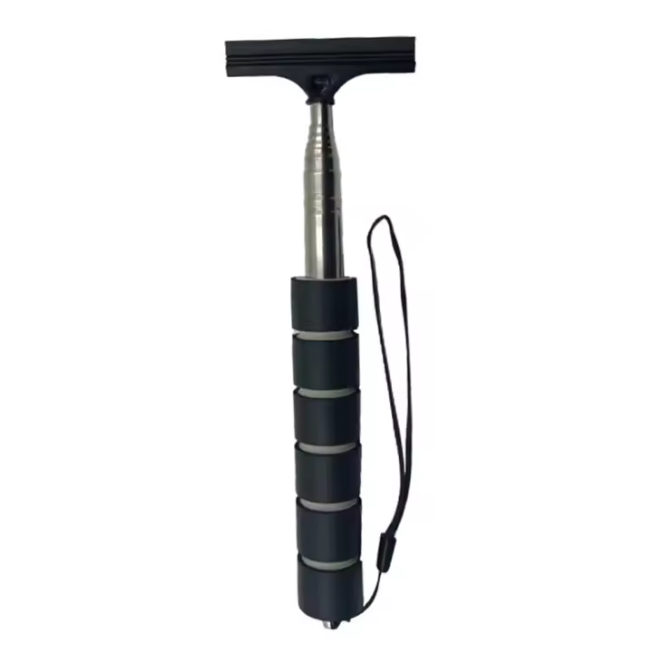 Cepillo De Limpieza Para Espejo Retrovisor De Coche Con Cabeza Retráctil De Acero Inoxidable Y Cepillo De Capa Limpia Ventanas Con Mango De Esponja Natural - 1