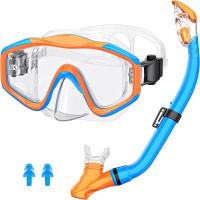 Zenyth Conjunto de esnórquel para niños Sambo, esnórquel complete Seco, Gafas de Buceo antivaho, equipo para niños y niñas, Azul Naranja - details 0