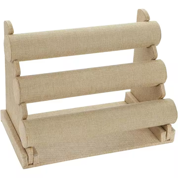 Organizador de joyas de 3 niveles para pulseras y brazaletes, expositor desmontable para relojes, collares, pendientes, diademas y ropa de cama. - 1