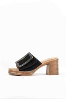 Paloma Wang sandalias mules dorados tacón medio detalle de hebilla - details 15