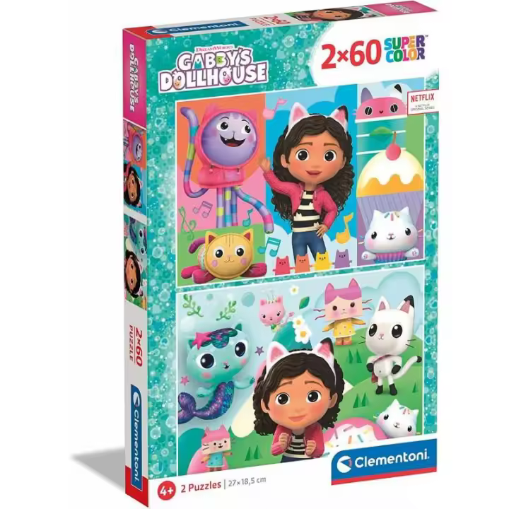 PUZZLE 2X60 PIEZAS GABBY`S DOLLHOUSE DE CLEMENTONI - 1