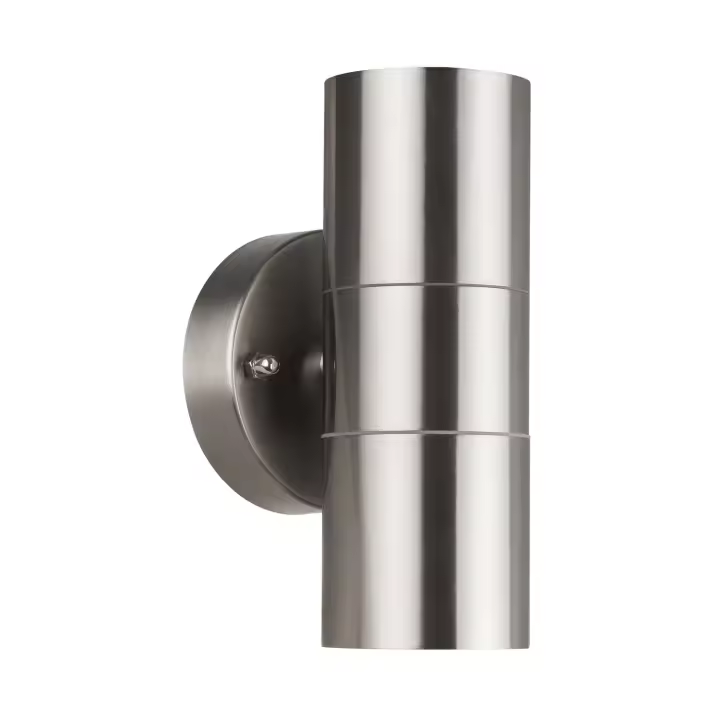 Ledkia Aplique de Pared Exterior de Acero Inoxidable Iluminación Doble Cara Satin Plateado - 1