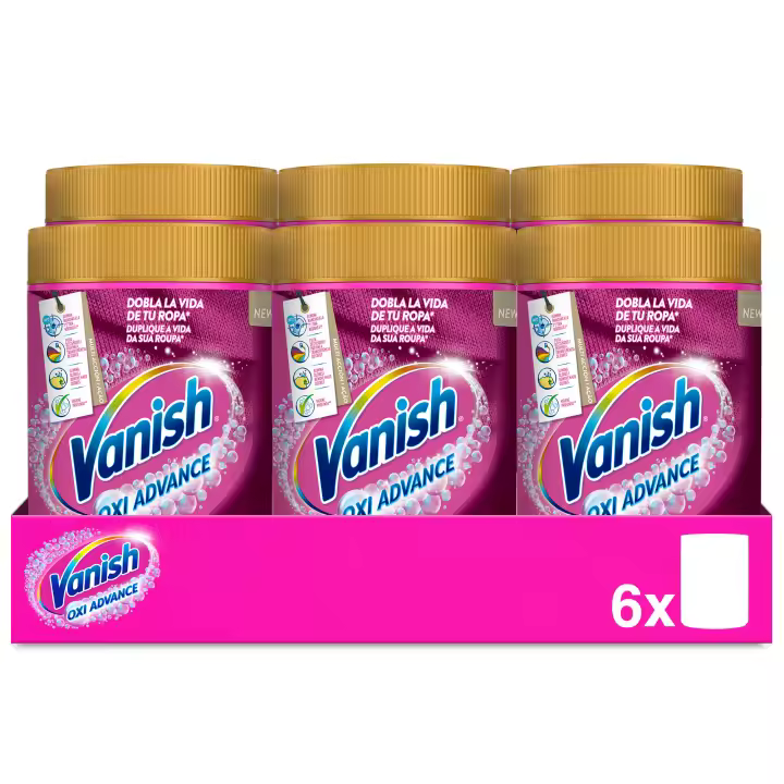 Vanish Oxi Advance Quitamanchas para la ropa, elimina olores, potenciador de Lavado en polvo - 6x400 gr - 1