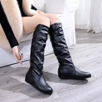 Botas De Mujer De Talla Grande 35-43 Botines Planos De Primavera Otoño Estilo Occidental Botas Largas Con Tacón Medio Material PU - details 9