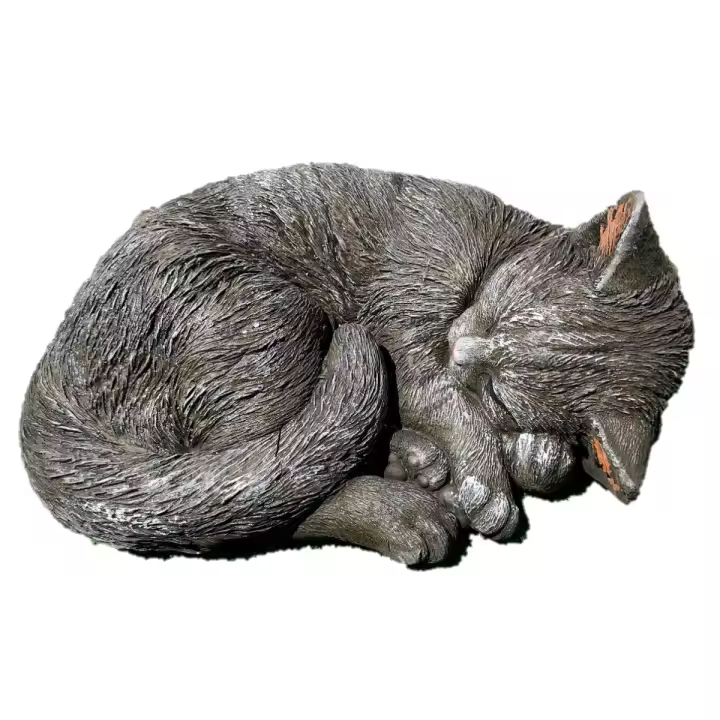 Escultura de Piedra Decorativa Gato Durmiendo 28x12cm - AnaParra - 1