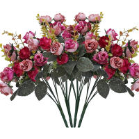 Rosa De Seda Artificial 1PC Para Arreglo Floral En Vaso Decoración De Navidad Boda Año Nuevo Scrapbooking Bouquet De Casa - details 6