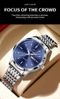 Reloj De Lujo PENGAGAR Para Hombre Resistente Al Agua Con Luminiscencia Fecha Día De La Semana Acero Inoxidable Reloj De Cuarzo Casual Con Caja - details 9