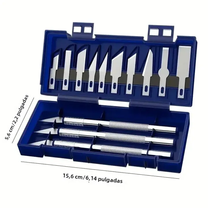 Nuevo 2024 Set De 13 Piezas De Knives De Engrava Para Metal Y Papel Con Antideslizante Herramienta De Reparación DIY Y Arte De Grabado - 1