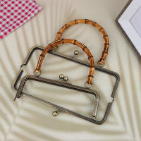Marco De Bolso De Metal Vintage Con Cierre De Beso Y Mango De Bambú Hebilla De Joyería Y Cierre Para La Fabricación De Bolso - details 1