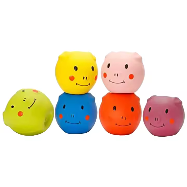 Juguetes chirriantes para perros, bolas divertidas de látex para cachorros pequeños y medianos, lote de 6 unidades - 1