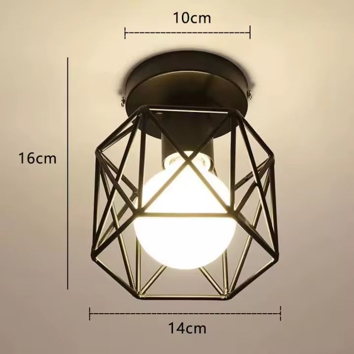 Lámpara De Techo LED Retro Industrial En Hierro Forjado Negro/Oro Para Decoración Moderna De Sala De Estar Iluminación Doméstica - 1