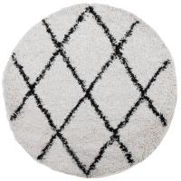 vidaXL Alfombra peluda de pelo largo moderna PAMPLONA Ø 160 cm Color Antracita,  Beige,  Crema y mas Alfombras de área  Alfombra de Piso para Sala de Estar Dormitorio Habitación Salón - details 6