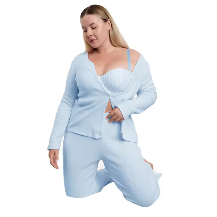 Trendyol Black Brushed Soft Ribbed Cardigan Knitted Pajama Set Tbbaw25Ai00089 - 1