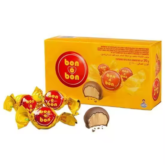 Bombom bonobon relleno con crema de cacahuete y barquillo caja 30 unidades - 1