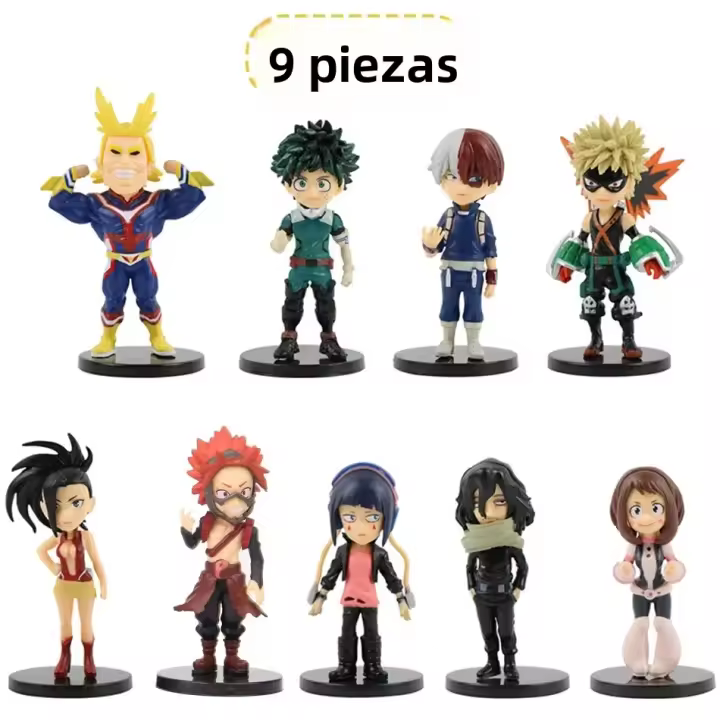 My Hero Academia Figuras De Acción PVC 9 Pcs Ver. Cute Midoriya All Might Bakugou Shoto Ochaco Modelo De Juguetes Para Regalo 8-10cm - 1