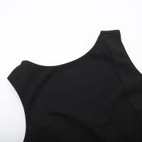 Vestido De Verano Para Mujer 2024 Estilo Europeo Y Estadounidense Cuello Redondo Sin Mangas Color Sólido Cintura Alta Manga Corta Casual Longitud De Rodilla - details 9