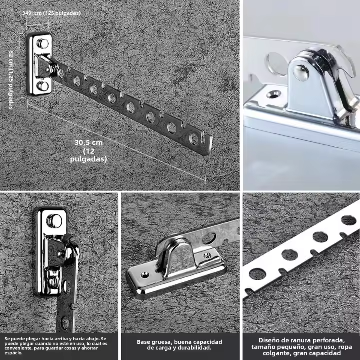 Gancho De Ropa De Acero Inoxidable Plegable Con 8/10 Agujeros Percha De Secado De Ropa Multifuncional Ahorrador De Espacio - 1
