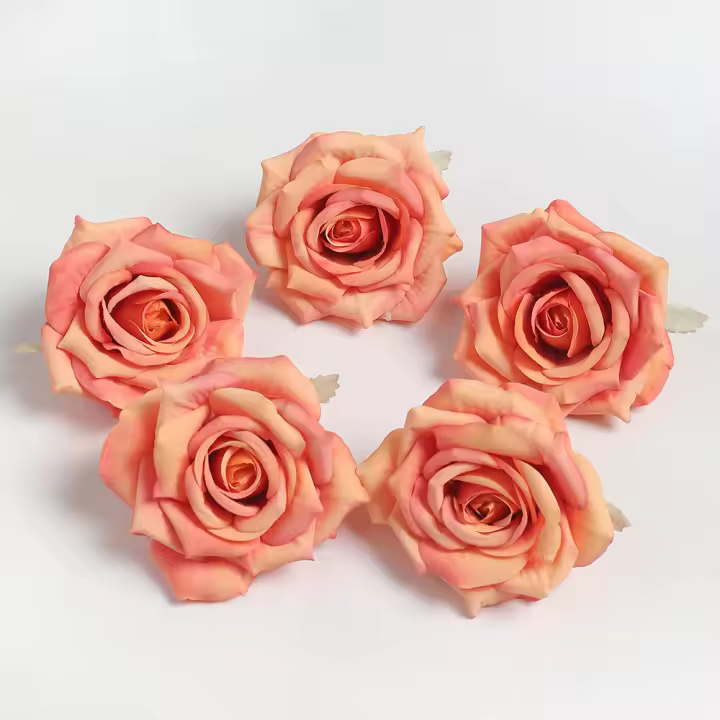 2/5Pcs Cabezas De Flores Rosa Artificiales De Seda Para Decoración De Hogar Bodas Fiestas DIY Artesanía Regalos - 1