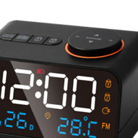 Radio Despertador LED Multifunctional with Música, Temporización, Recargable, FM radio, Negro - details 3