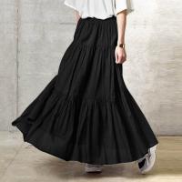 Vestido Maxi Vintage A-Line Para Mujer Color Sólido Casual Con Volantes Y Cintura Imperio Manga Larga Medio Ajuste Longitud Hasta El Tobillo - details 8