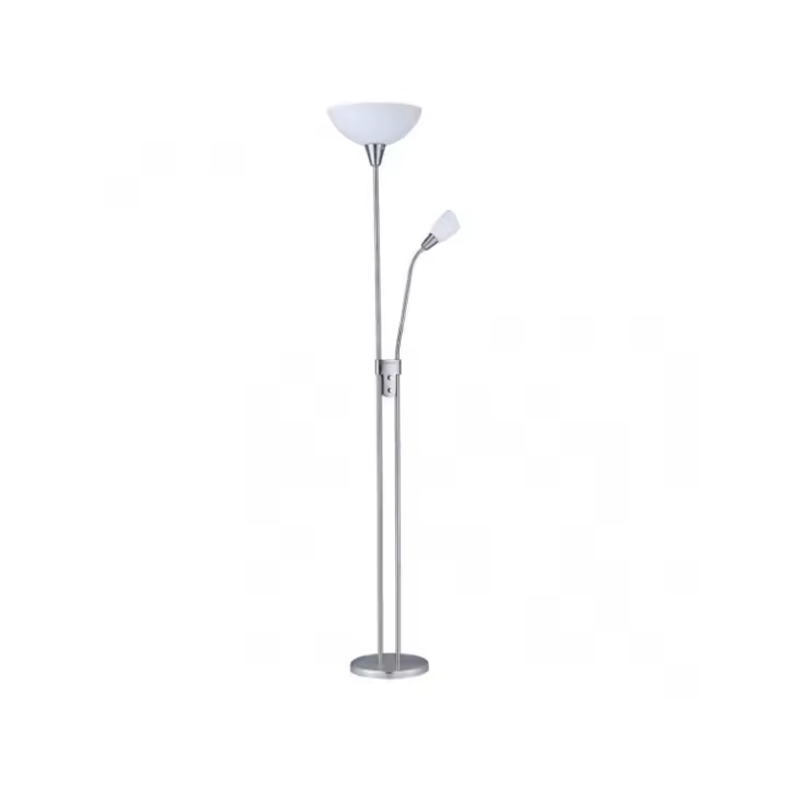 Fabrilamp - Pie De Salon Deneb 1xe27+1xe14 C/lector Niquel  180x30x30 Cm - 1