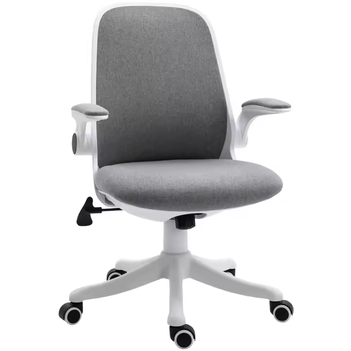 Vinsetto Silla de Escritorio Silla Giratoria de Oficina Función Basculante Altura Ajustable Ergonómica con Reposabrazos Elevable Carga 120 kg 62,5x60x94-104 cm - 1