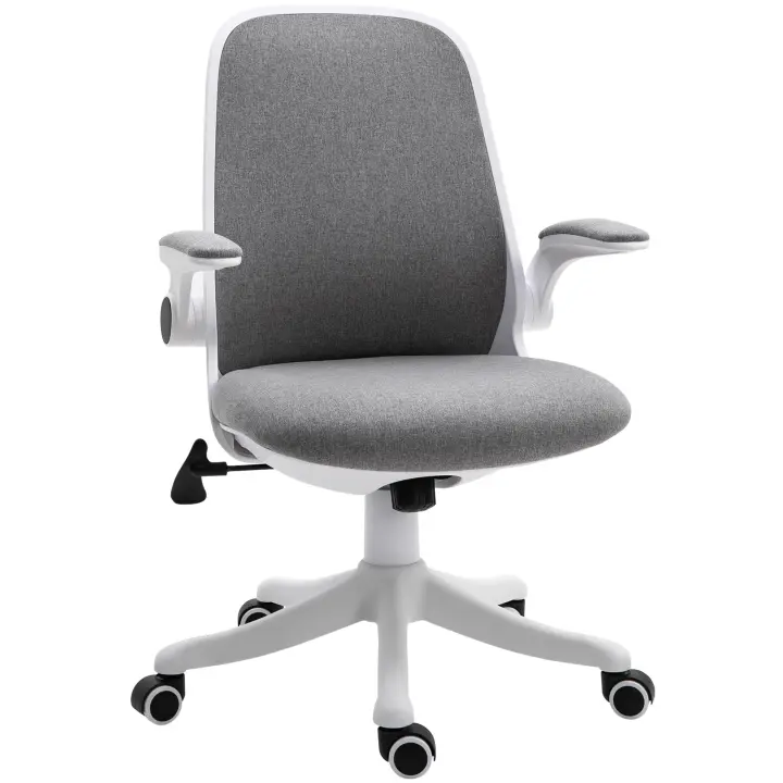 Vinsetto Silla de Escritorio Silla Giratoria de Oficina Función Basculante Altura Ajustable Ergonómica con Reposabrazos Elevable Carga 120 kg 62,5x60x94-104 cm - 1