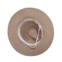 Sombrero De Paja Para Hombre Y Mujer Sombrero De Playa Jazz Panama Fedora Con Alas Anchas Protección Solar Para Viajes Y Ocio - details 8