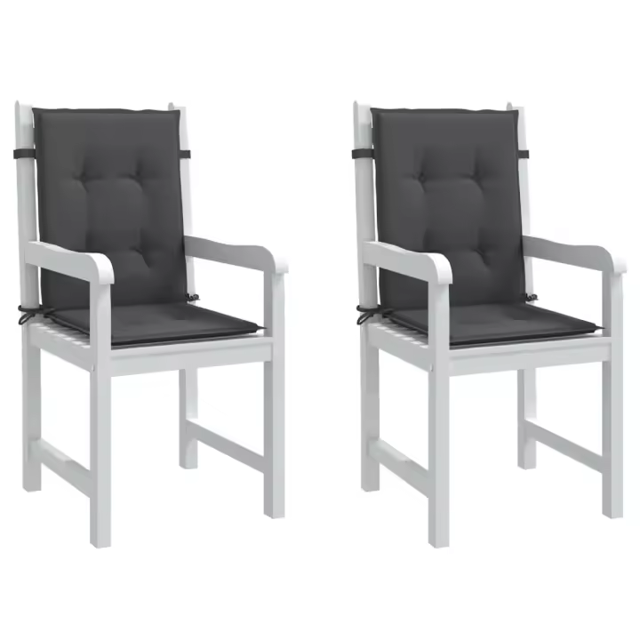 vidaXL Cojines silla respaldo bajo 2 ud tela gris antracita melange - 1