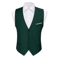 Chaleco De Seda Para Hombre En 20 Colores S-5XL Estilo Formal Sin Mangas Cuello Redondo Ajustado Para Todas Las Estaciones - details 12