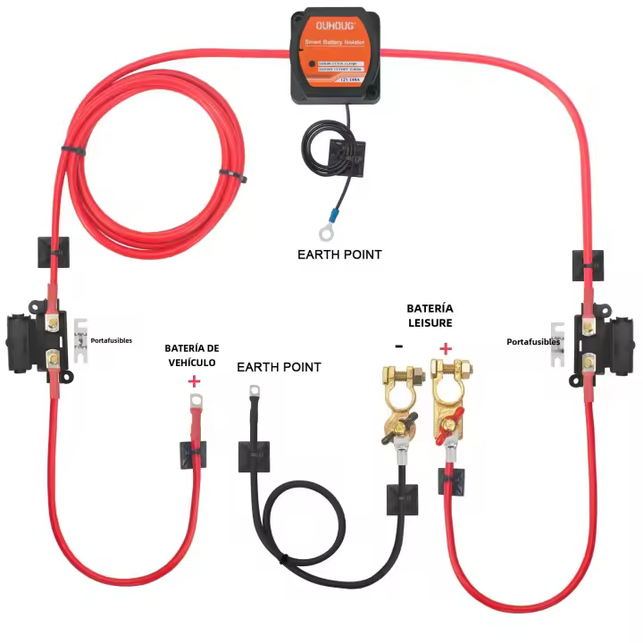 Relé Sensible a La Voltaje VSR 12V 110Amp Para Camper Car RV Yacht Steamer Isolador De Batería Doble Inteligente 2 Banks - 1