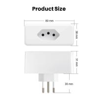 Tuya 16A Enchufe Inteligente WiFi Estándar Brasileño Compatible Con Google Home Alexa Y Smart Life APP Control Remoto Para El Hogar - details 8