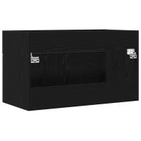 Gabinete de lavabo para baño vidaXL negro roble 80x38,5x46 cm de madera - details 3