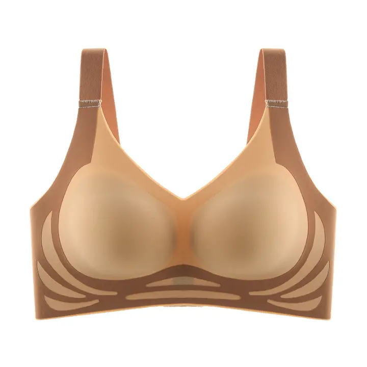 Sujetador Sin Costuras Para Mujer Talla Grande Con Pecho Pequeño Push-up Deporte Yoga Sin Borde Suave Soporte Bra Asa Ajustable - 1