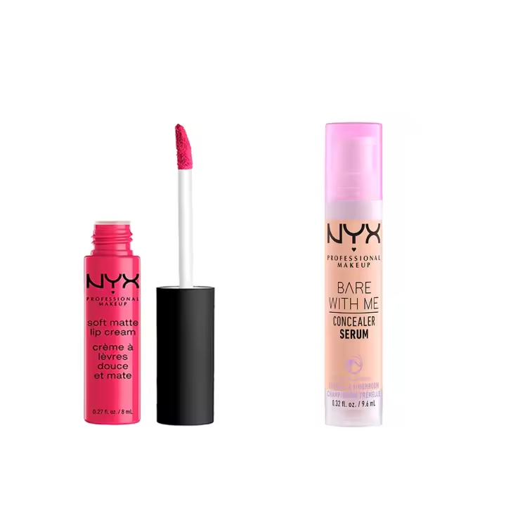 NYX Professional Makeup | Pack Pintalabios cremoso mate de larga duración Soft Matte tono Prague+ Serum Concealer BWM light - 1
