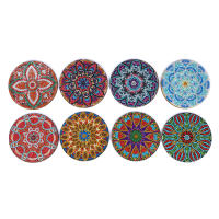 8PCS Set Pintura De Diamantes DIY Mandala Con Soporte Para Tazas Tapete De Mesa Redondo De Tela Para Decoración Europea - details 0
