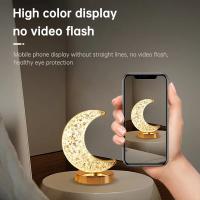 Lámpara De Noche LED 3D De Luna Con Toque Y Dimming Para Dormitorio Decoración De Habitación Para Niñas Luz Ambiente USB De Escritorio - details 2