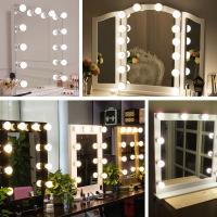 Espejo De Maquillaje LED Con Luz De Encendido Libre Iluminación Tridimensional Blanca Para Mesa De Vestir Rotativa Táctil - details 16