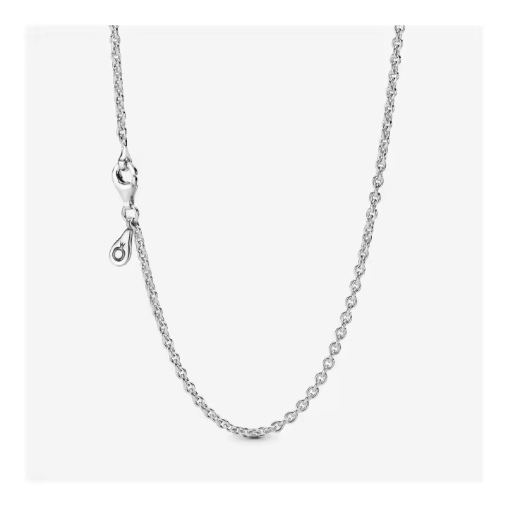 PANDORA Collar Pandora de Plata de Ley Ajustable con Logo en Cierre - 1