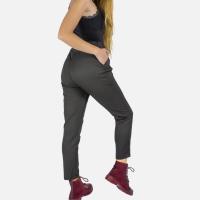 Pantalón de mujer negro con botones delanteros, adorno con lazo, bolsillos laterales y doble pinza, Le Côté Chic - details 2