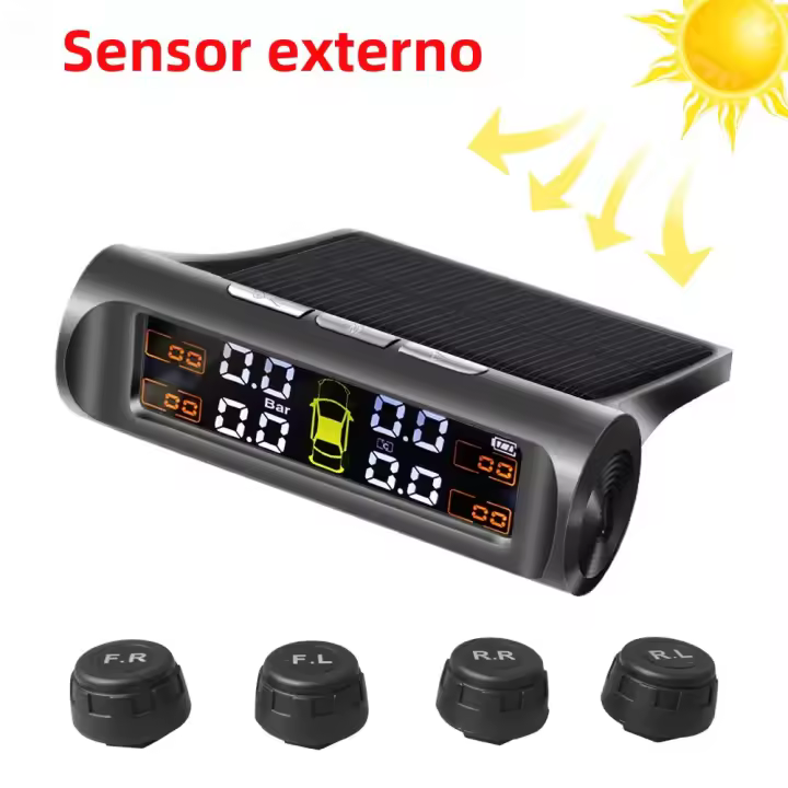 Sistema De Monitoreo De Presión De Neumáticos Solar TMPS Con Alarma De Temperatura Para 4 Ruedas Sensor Externo PECHAM CC0684 - 1