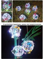Lámpara De Jardín Solar Exterior Decorativa De Metal Luz De Noche Mariposa Protectora Impermeable Sobre Bola Iluminación De Red - details 6