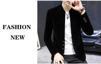Camisa De Cuello Yuan Slim Fit En Veludo Estilo Coreano Moda Casual Para Hombres Abrigo Boutique Canario Nueva Version - details 7