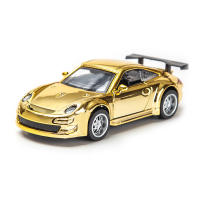 Coche De Acción Retroalimentado 1:32 En Aleación De Metal Dorado Modelo De Coche Juguetes Para Niños Con Puertas Abatibles Vehículo De Simulación Regalos Para Edades 4-14+ - details 2