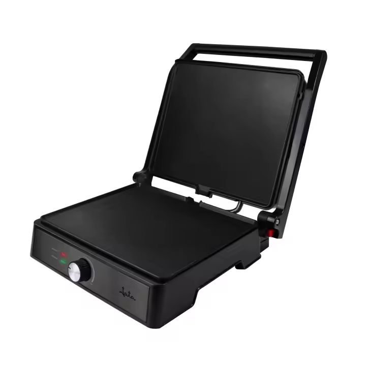 Jata Parrilla Eléctrica Grill de asar doble/parrilla eléctrica con 2 placas de cocinado de 29 x 24 cm, Apertura 180º, Placa superior basculante, Control de temperatura, Bandeja recogesalsas - JEGR1913 - 1