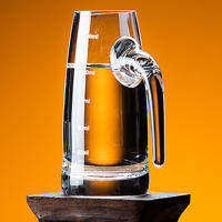Dispensador De Whiskey Europeo De 4oz Baijiu Vaso De Vidrio Con Manija Y Escala Transparente Para Hogar Vodka Cocktails - details 0