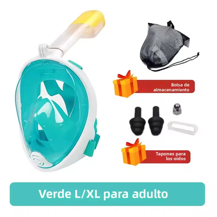 Máscara De Natación Completa Para Niños Y Adultos Antiniebla Respirador De Snorkeling Seguro Para Buceo Y Natación - 1